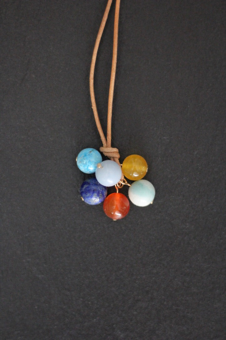 SARAHMONY Crystal Grapes Necklace Tan