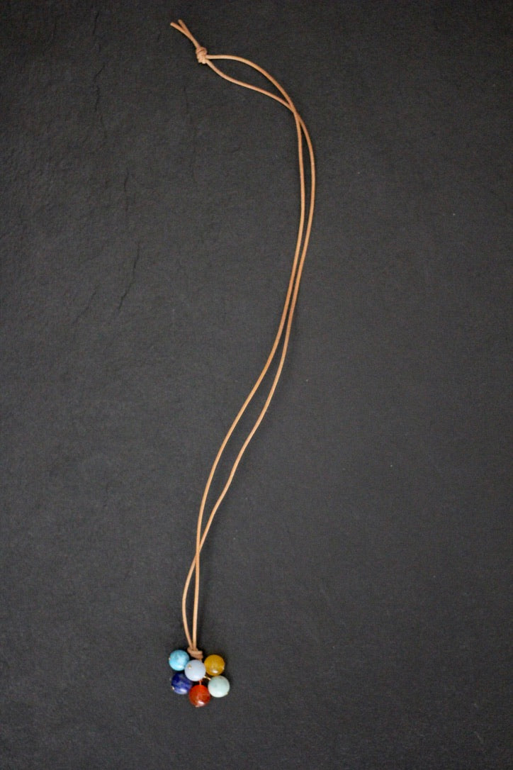 SARAHMONY Crystal Grapes Necklace Tan